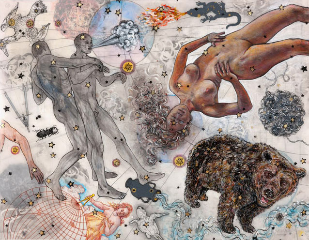 <em>Gordian Knot II</em>, 2013, Mixed Media/Drafting Film, 32 x 42&quot