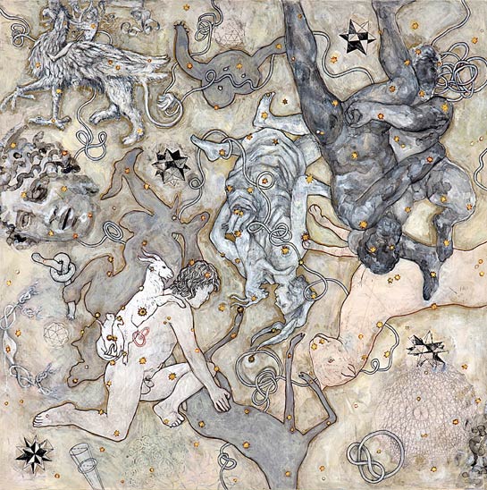 <em>Goatherd (Gordian Knot)</em>, 2009, Mixed Media/Clayboard, 30 x 30&quot